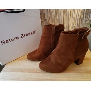 👢 Brown Suede Booties Ankle Boots NEW!